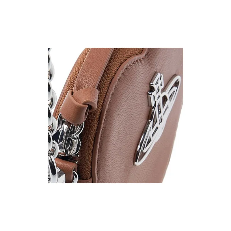 Vivienne Westwood Leather Heart Shaped Bag Handheld Crossbody Bag Shoulder Bag Women's Brown-9