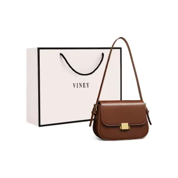 VINEY Cow Leather Crossbody Bag Shoulder Bag Small Square Bag Small Size Women's Brown