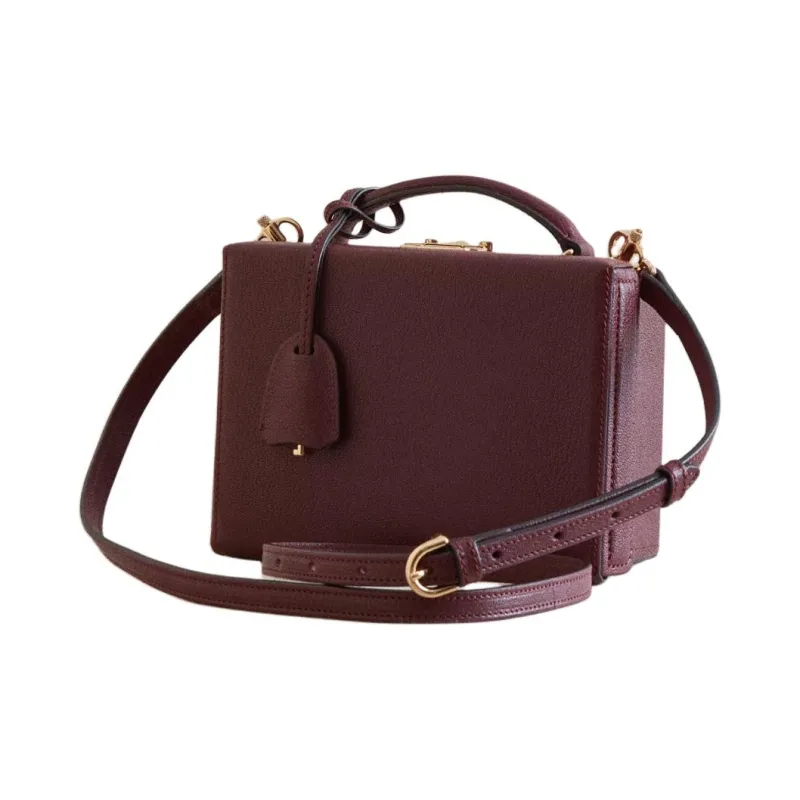 MARK CROSS Goatskin Handbag Shoulder Bag Crossbody Bag Women's Bordeaux Red-1