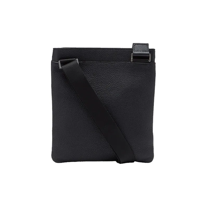 FERRAGAMO Cow Leather Messenger Bag, Shoulder Bag, Crossbody Bag Regular Men's Black-2