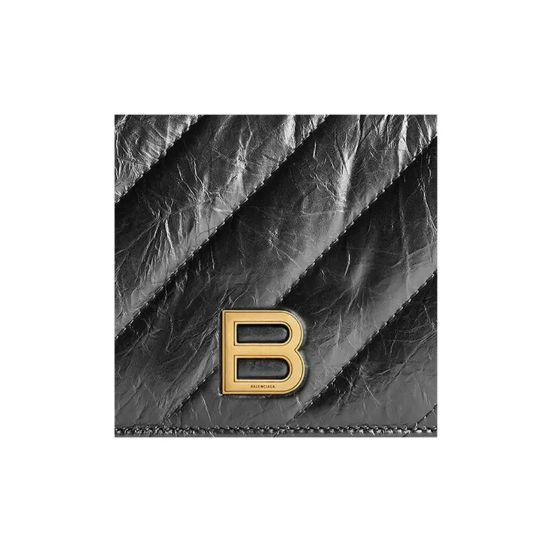 Balenciaga Crush Quilted Wallet On Chain-5