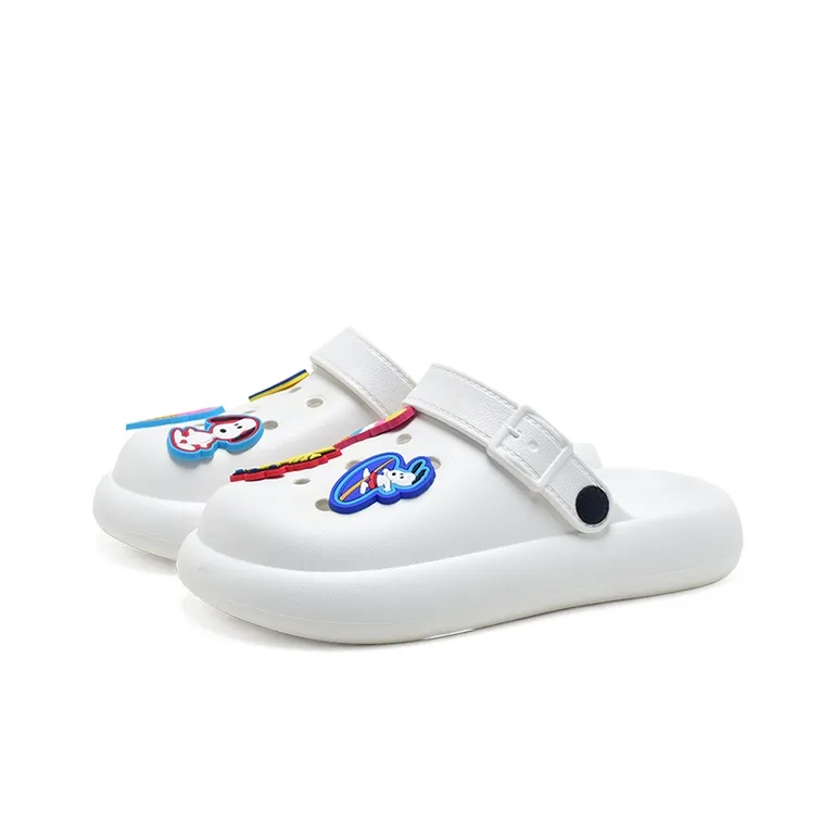 SNOOPY Snoopy Clogs Sandal Women's White-3