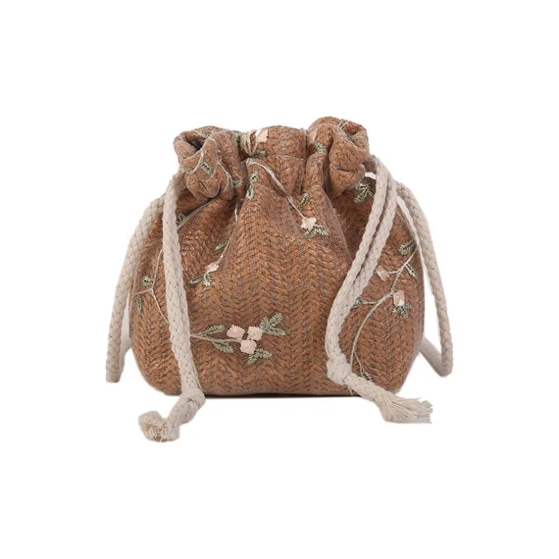 Boniu Straw Woven Crossbody Bag Women's White/Khaki/Brown-8