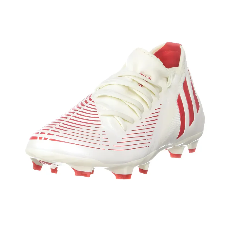 Adidas Predator Edge.3 TF Turf Firm Ground, Artificial Ground Cushioning, Wear Resistant Soccer Shoes Unisex White Red-2