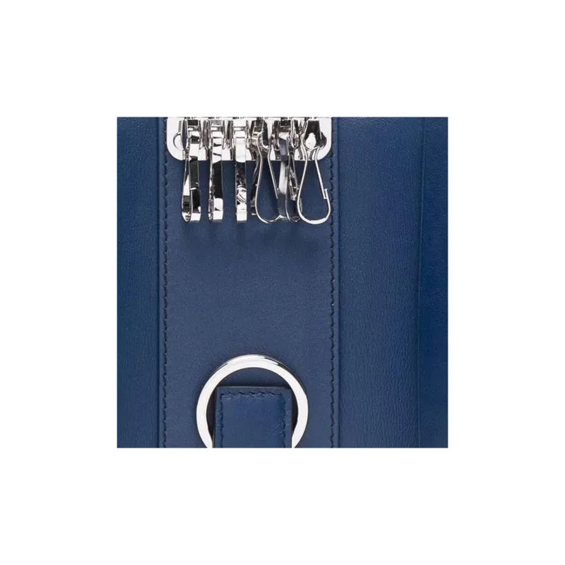 FERRAGAMO Calfskin Keychain Wallet Men's Black-4