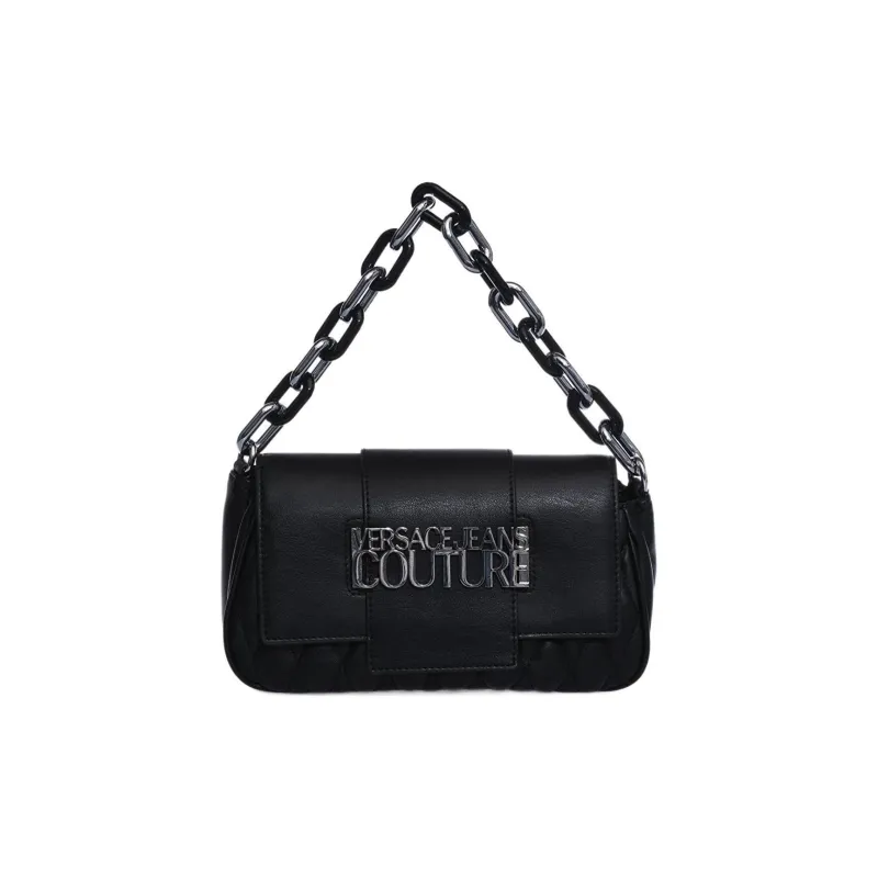 VERSACE JEANS COUTURE Leather Chain Bag Handbag Shoulder Bag Medium Size Women's Black-0