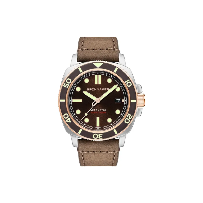 SPINNAKER Wrist Watch Mechanical Movement Genuine Leather Strap Coffee Watch Dial Men's Watches-3