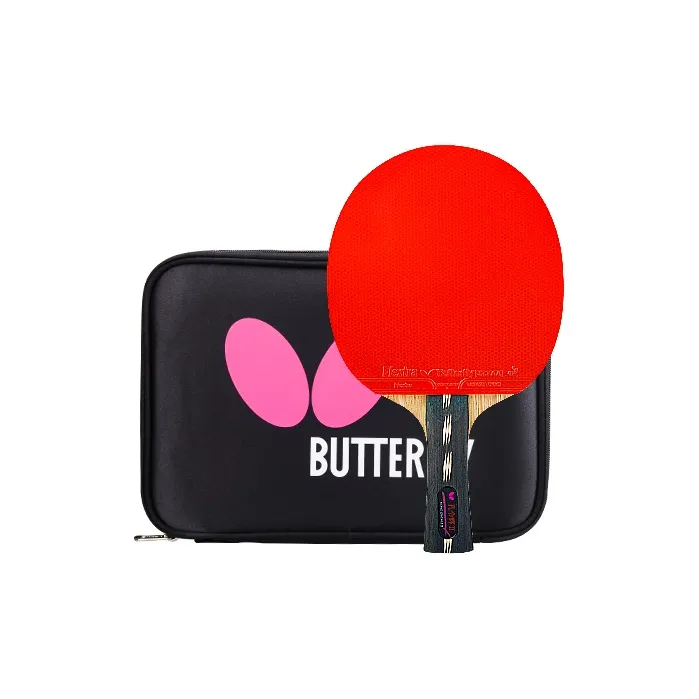 Butterfly Kong Linghui Ping Pong Paddles Unisex All Wood With Carbon Fiber Black/Red-4