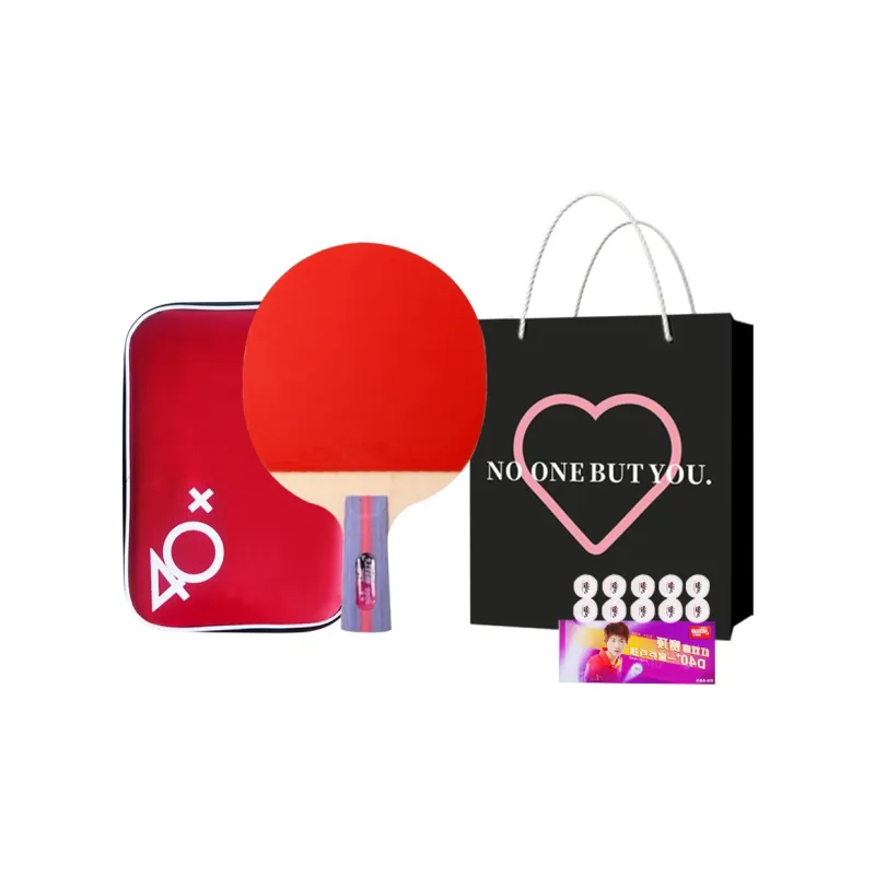 DHS Ping Pong Paddles Unisex Pure Wood Red/Black-12