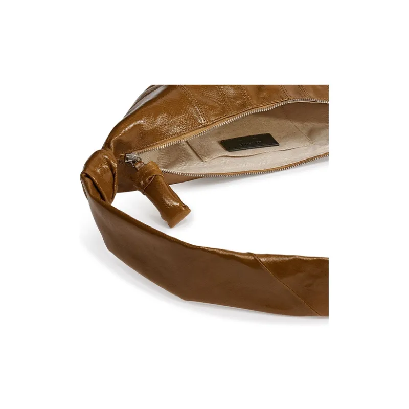 Lemaire Croissant Series Coated Cotton Croissant Bag Goat Horn Bag Crossbody Bag Shoulder Bag Unisex Umber-6