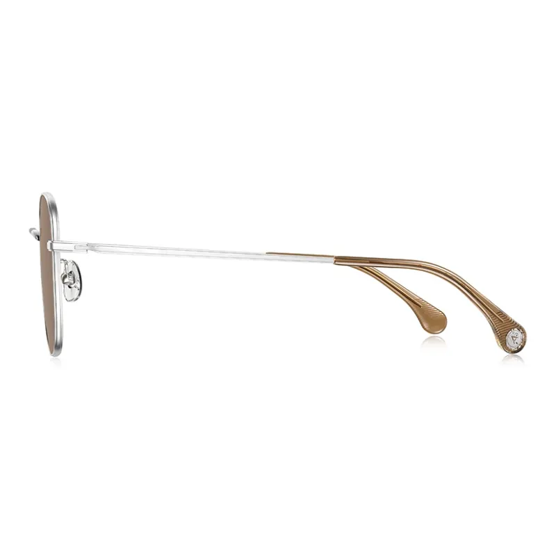 PARIM Alloy Aviator Sunglasses Unisex White, Rose Gold, Light Gold-2