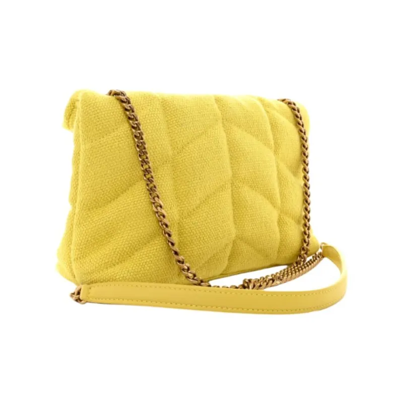 SAINT LAURENT Puffer Toy Bag Mini Women's Lemon Pie Yellow-6
