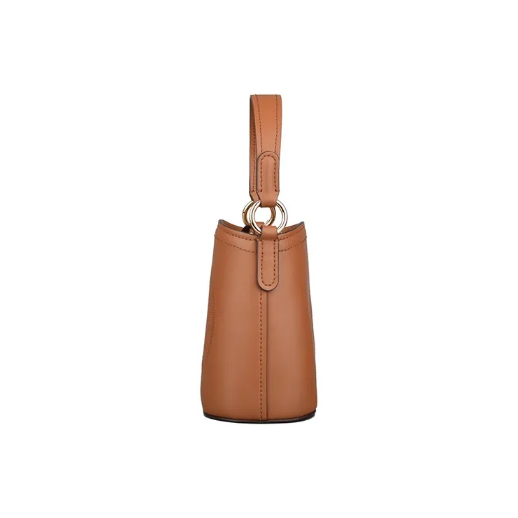 MICHAEL KORS Aidy Leather Bucket Bag Clutch Handbag Crossbody Bag Small Size Women's Brown-2