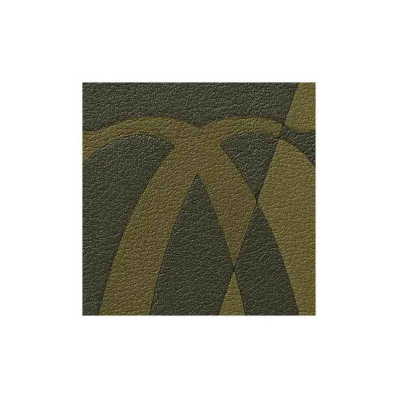 CARTIER Smooth Cow Leather Card Holder Wallet Women's Khaki-3