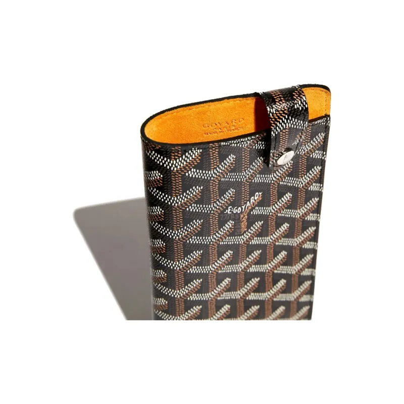 GOYARD Montmartre Canvas With Leather Cell Phone Pouch Large Size Unisex Black-3