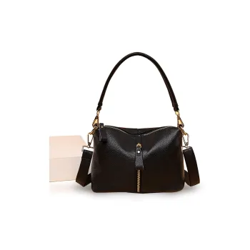 VANDEE Cow Leather Handbag, Shoulder Bag, Crossbody Bag Small Size Women's Black