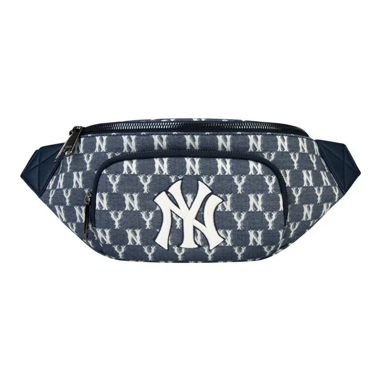 MLB Monogram Collection Denim Combo Bag One Shoulder Sling Bag Fanny Pack Regular Unisex Denim Denim Blue-0