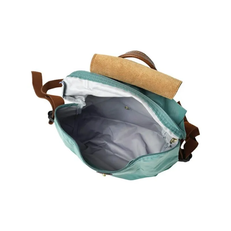 LONGCHAMP Le Pliage Recycled Canvas With Leather Trim Backpack Women's Elm Green-4