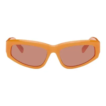 Retrosuperfuture Acetate Irregular Shape Sunglasses Men's Orange