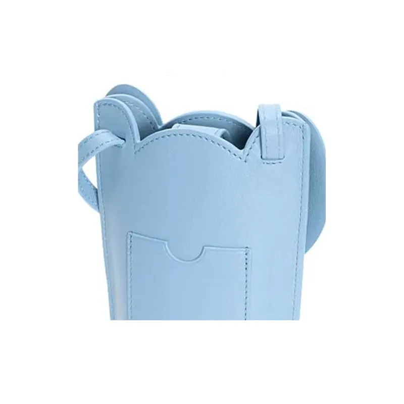 LOEWE Elephant Pocket Cow Leather Cell Phone Pouch Shoulder Bag Crossbody Bag Regular Women's Gray Blue-4