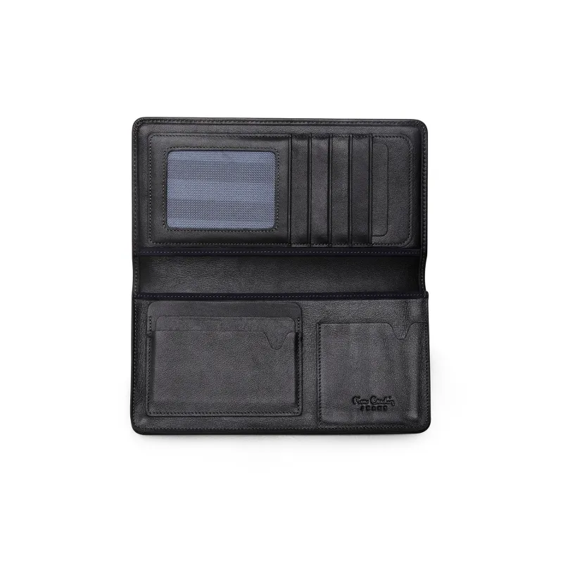 PIERRE CARDIN Genuine Leather Soft, Top Grain Cow Leather Wallet Medium Size Men's Black-4