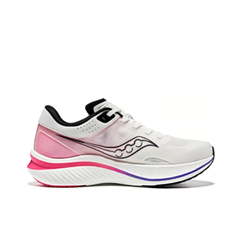 Saucony Slay Cushioned Wear Resistant Breathable Rebound Low Top Marathon Running Shoes Unisex White Pink-1