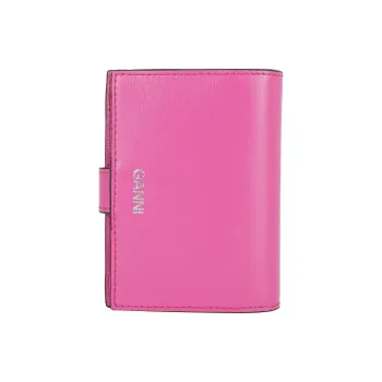GANNI Leather Wallet Mini Women's Pink