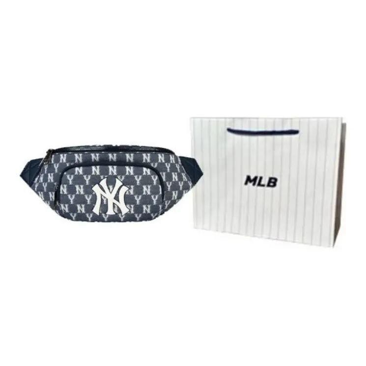 MLB Monogram Collection Denim Combo Bag One Shoulder Sling Bag Fanny Pack Regular Unisex Denim Denim Blue-8
