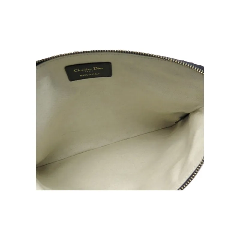 DIOR Canvas With Leather Clutch Women's Beige/Black-5