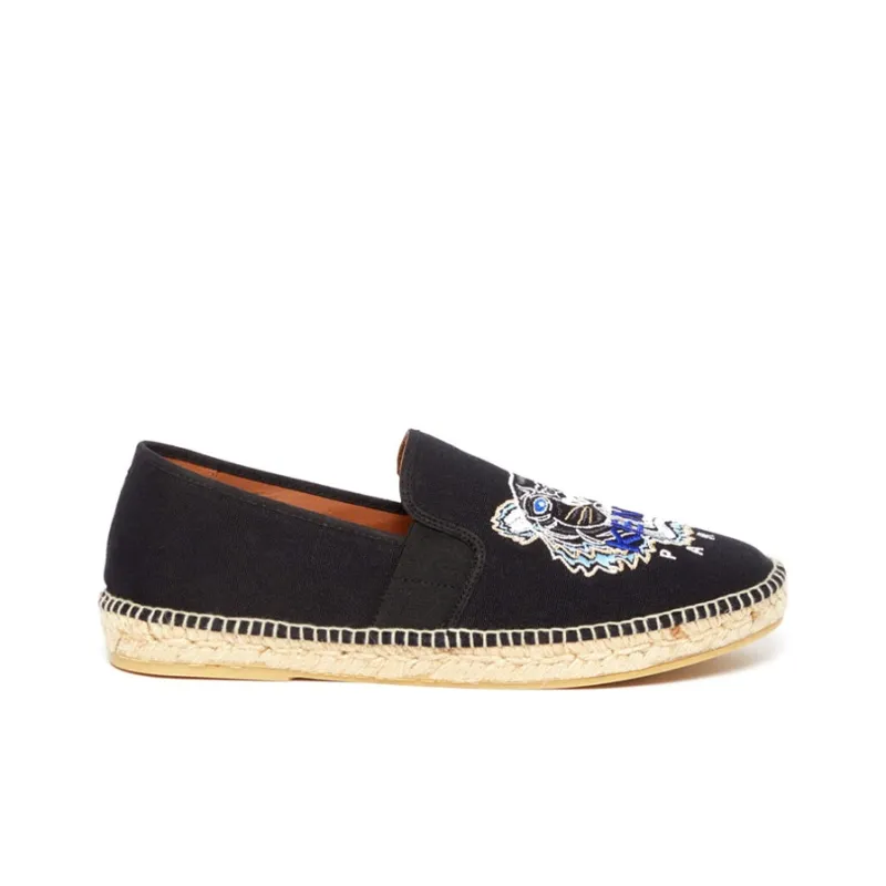 KENZO Tiger Espadrilles Women's Casual Shoes Men's Black-1
