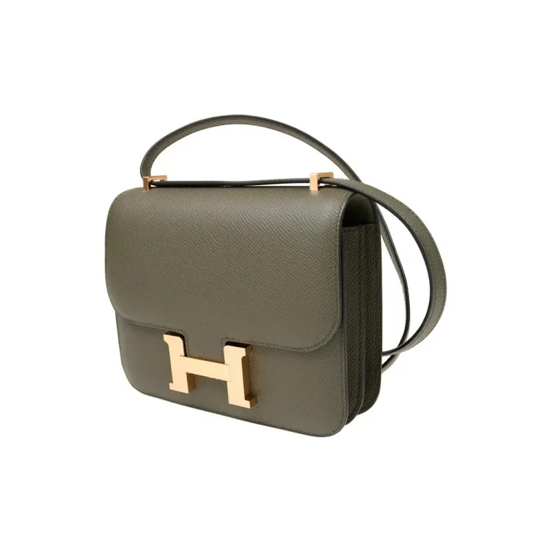 HERMES Constance Epsom Leather KangKang Shoulder Bag Crossbody Bag Regular Women's C6 Vert De Gris Gray Green-1