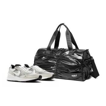 KMV Polyurethane Crossbody Bag Training Bag Yoga Bag Gym Bag Medium Size Unisex Rainbow Rose Gold Diamond Silver
