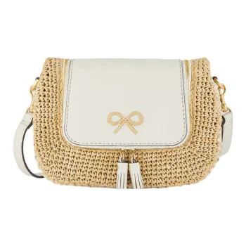 Anya Hindmarch Leather With Raffia Briefcase, Crossbody Bag, Shoulder Bag Women's