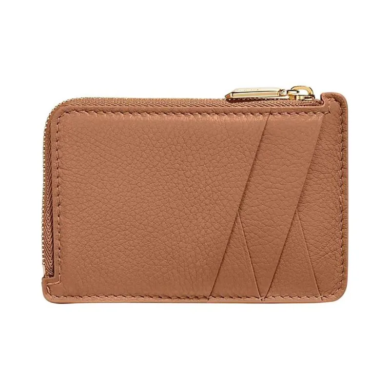 TIFFANY & CO. Leather Card Holder Women's Tan-2