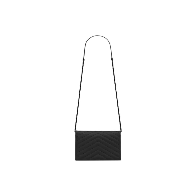 SAINT LAURENT CASSANDRE Cow Leather Shoulder Bag Crossbody Bag Women's Black-3