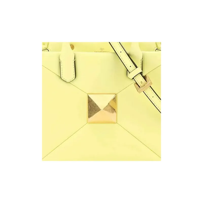 Valentino GARAVANI Leather Shoulder Bag Crossbody Bag Handbag Women's Light Yellow-4