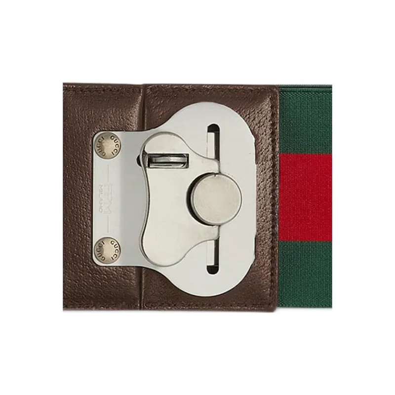 GUCCI Canvas Bag Strap Men's Red/Green-2
