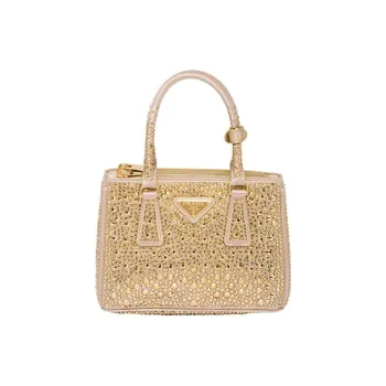 PRADA Galleria Killer Bag Fabric Tote Bag Shopping Bag Shoulder Bag Crossbody Bag Handbag Mini Women's Gold