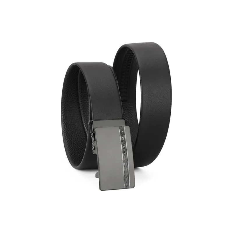 PIERRE CARDIN Business, Casual, Automatic Buckle Top Grain Cow Leather Belts Men's Black Width 3.5cm-3