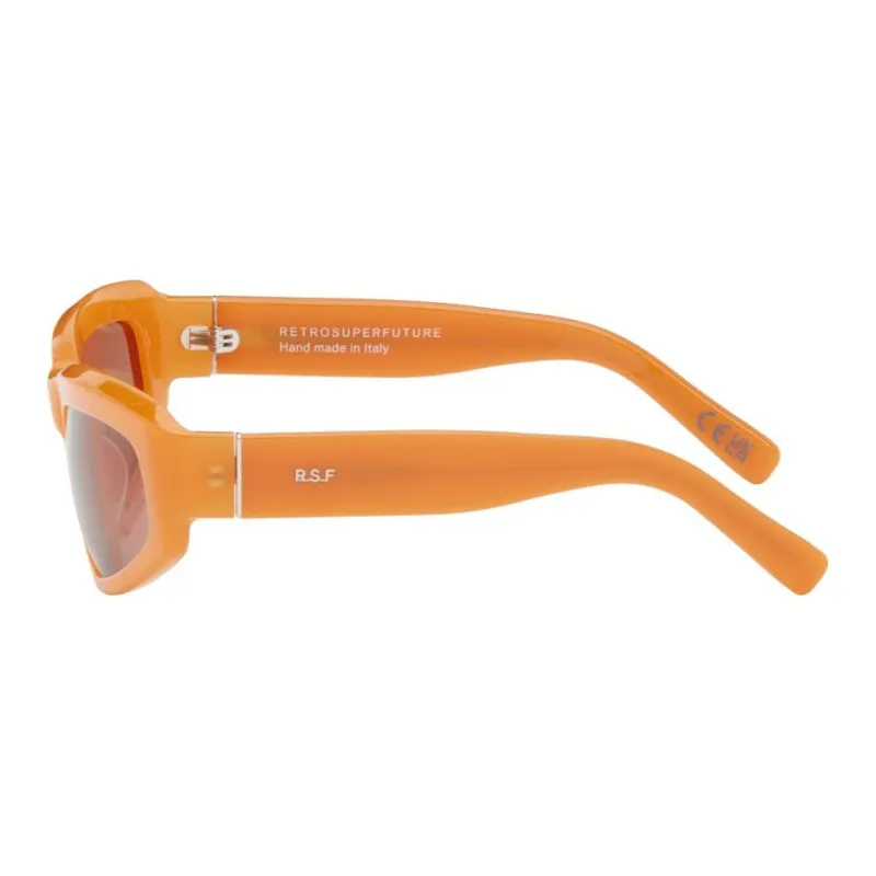 Retrosuperfuture Acetate Irregular Shape Sunglasses Men's Orange-1