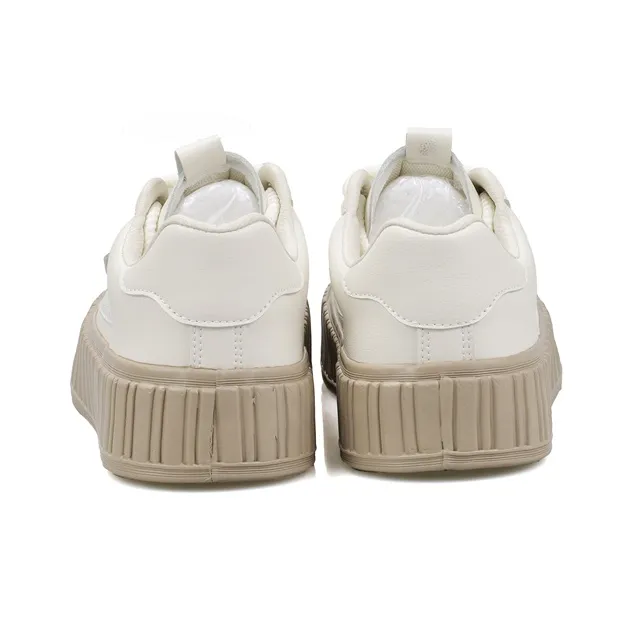 B10CROWN Slip Resistant Cushioning Low Top Breathable Mesh Casual Skateboard Shoes Women's Beige Khaki-6