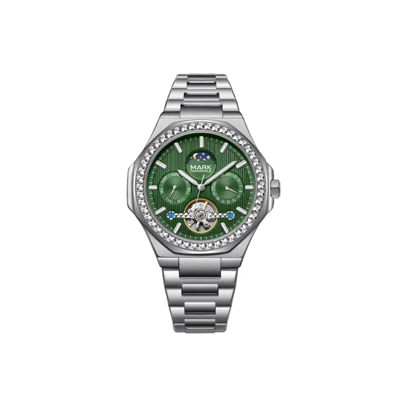 FAIRWHALE Automatic Mechanical Movement Metal Strap Watch Men's Watches Black Dial-5