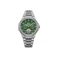 Silver Case Green Dial Silver Steel Band