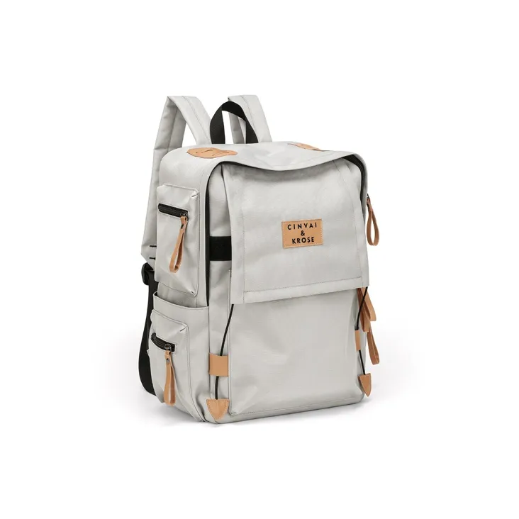 Simvay Clos Fabric Backpacks Backpack Laptop Bags Medium Size Unisex Gray-1