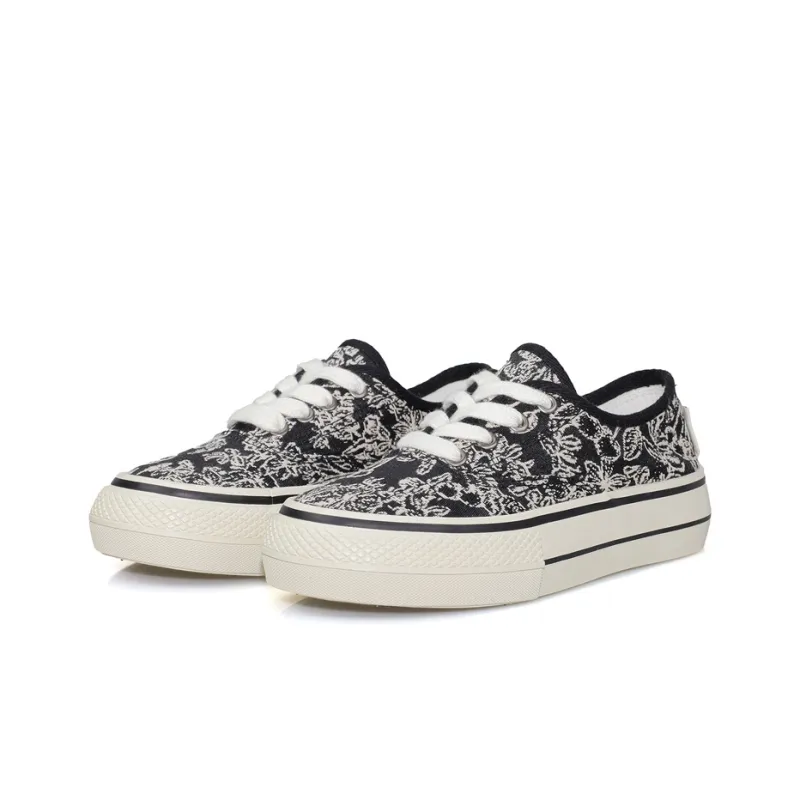 B10CROWN Non slip Lightweight Low Top Canvas Shoes Women's Black-4