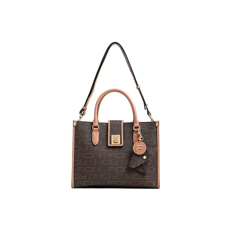 FION Soft Crossbody Handbag Women's Coffee/Camel, Gray Beige White-2