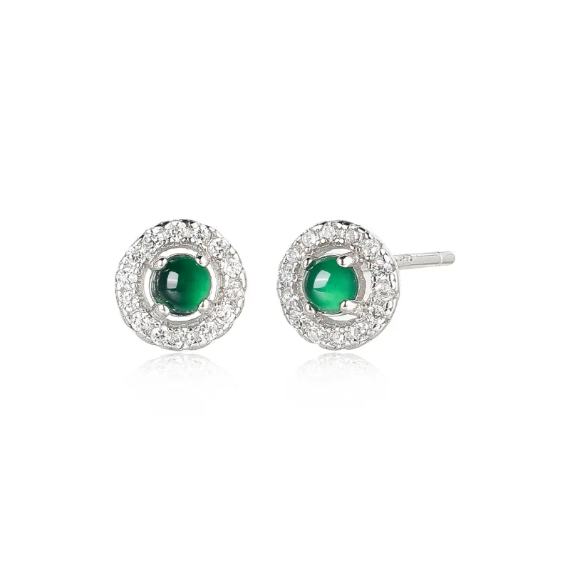 Cuiya Golden Building Ice Type Stud Earrings Unisex-5