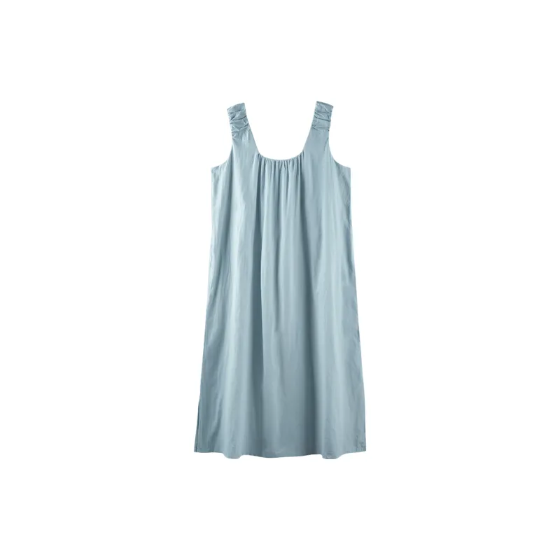 Empowering Words Summer Wide Band Camisole Home Nightgown Women's Blue-0