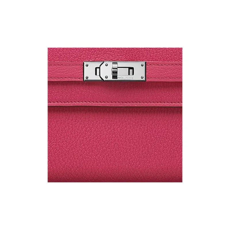 HERMES Kelly Mysore Goat Skin Wallet Women's E5 Rose Tyrien Peach Pink-2