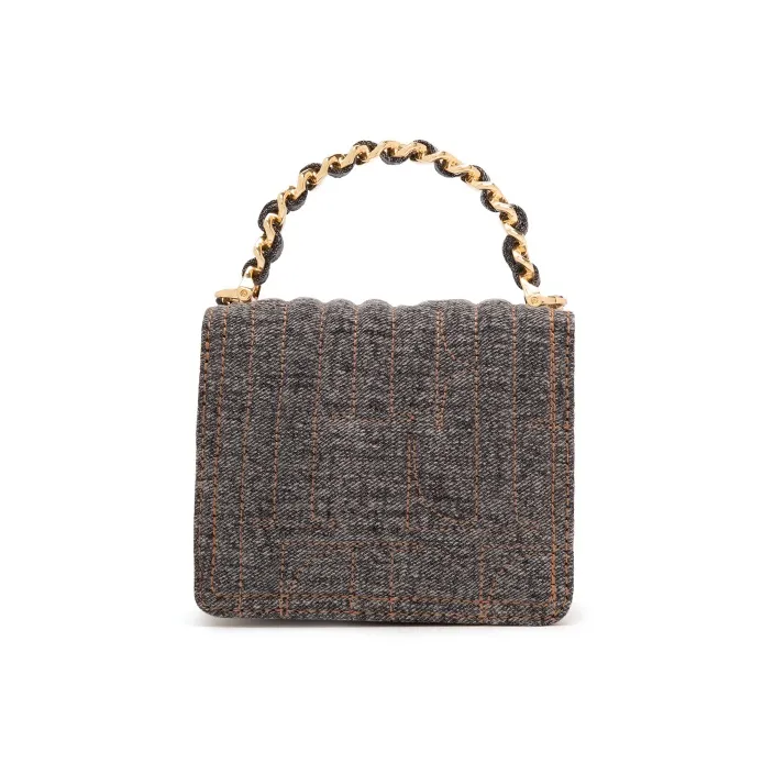 ELLE Fabric Crossbody Bag, Handbag Mini Women's Light Blue/Dark Gray/White-6